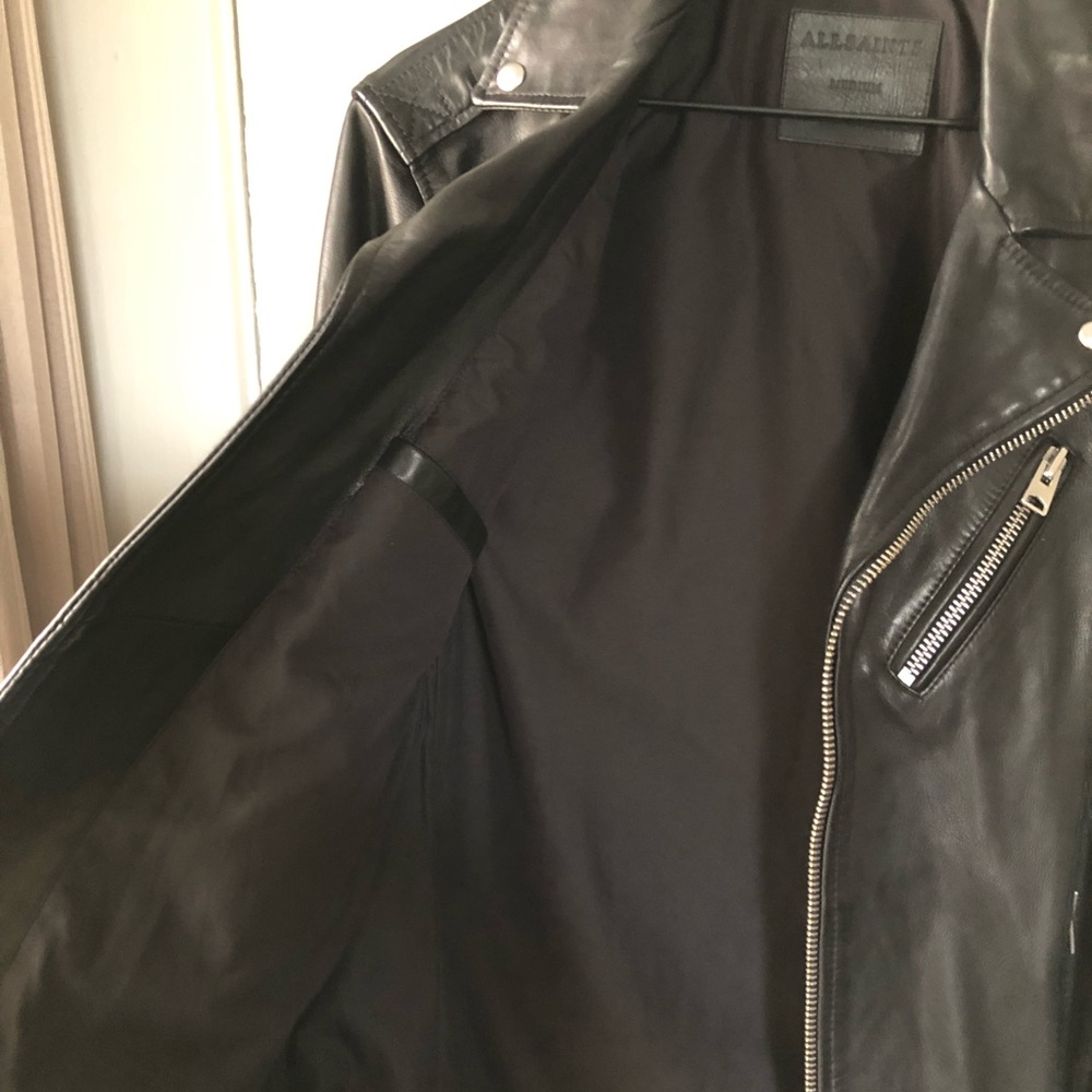 Allsaints mens Rigg leather biker jacket - Picture 11 of 15